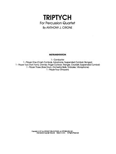 Triptych: For Percussion Quartet (Percussion Ensemble Series),Used