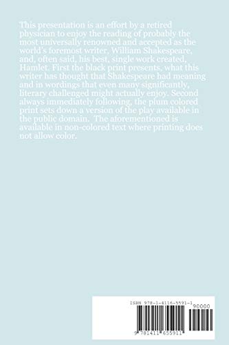 Hamlet: A rendition in Manhattan English By Gerald J. Brown, MD with the Complete Moby(tm) Shakespeare printing unedited thereaf,Used