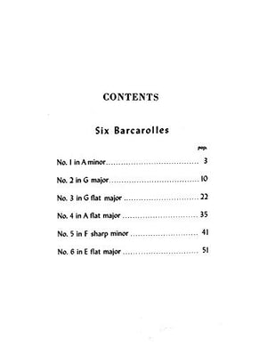 Six Barcaroles (Kalmus Edition),Used