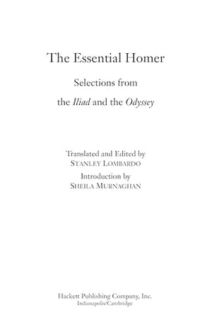 The Essential Homer (Hackett Classics),New