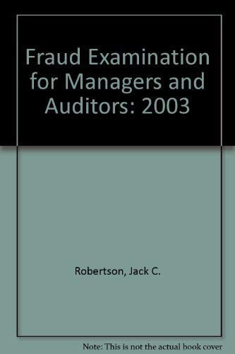 Fraud Examination for Managers and Auditors: 2003,Used