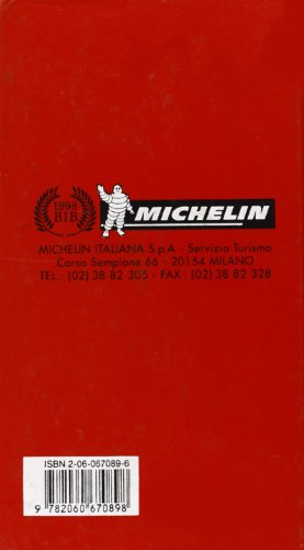 Michelin Red Guide Italia, 1998 : HotelsRestaurants (ITALIAN LANGUAGE, Serial),Used