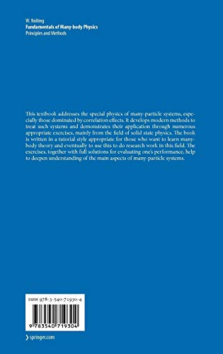 Fundamentals of Manybody Physics: Principles and Methods,Used