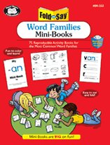 Fold And Say: Word Families Minibooks With Cdrom,Used