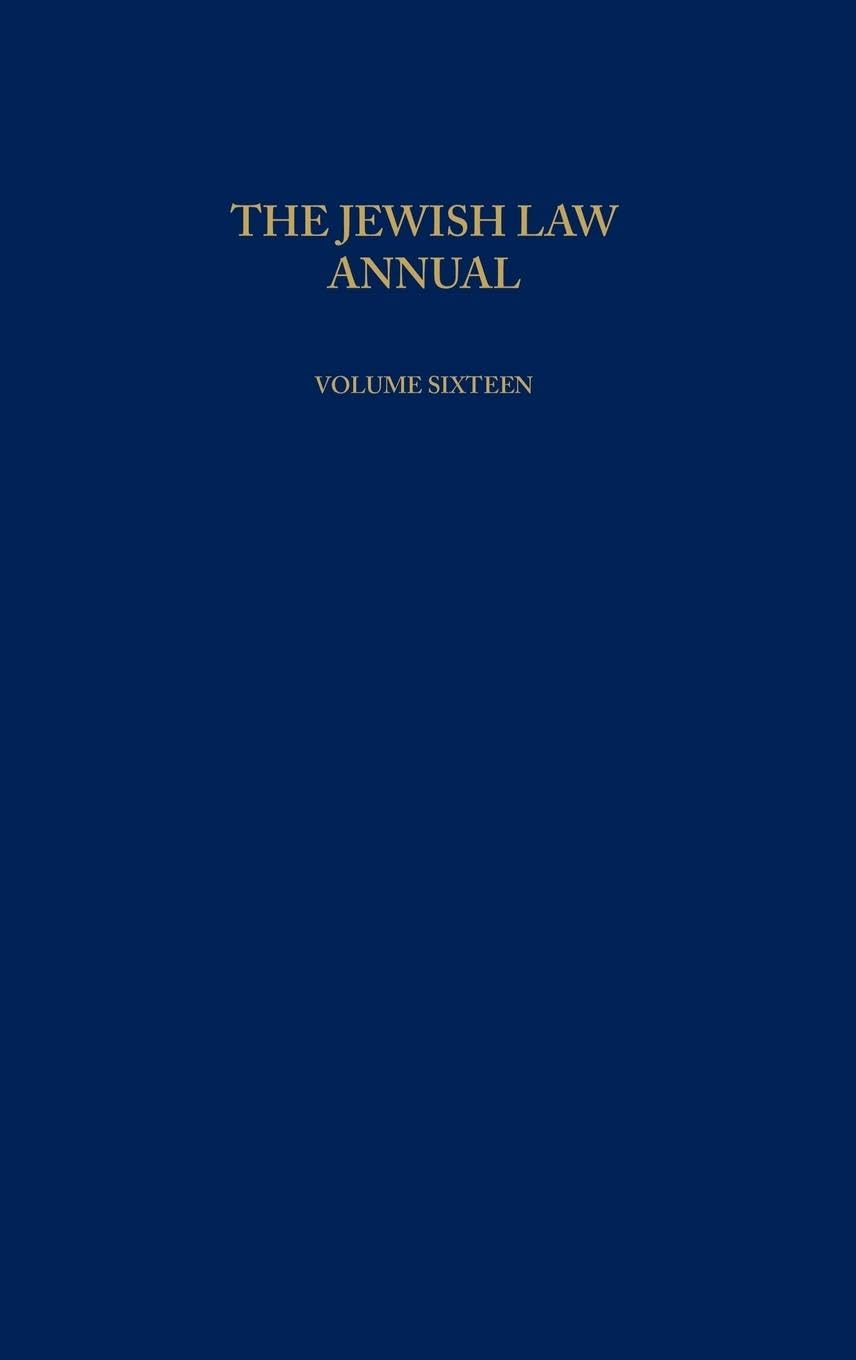 The Jewish Law Annual Volume 16,Used