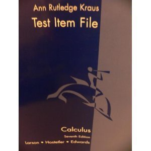 Calculus Tif 7Ed By Ann Rutledge Kraus (2002) Paperback,New