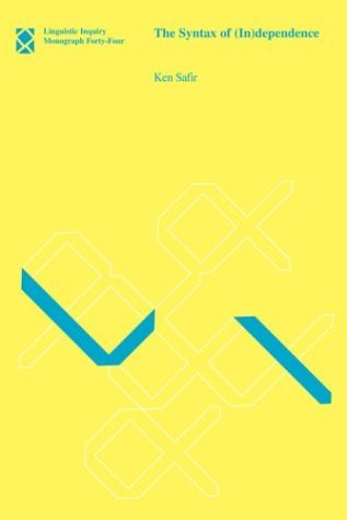 The Syntax Of (In)Dependence (Linguistic Inquiry Monographs),New