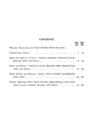 Cavalleria Rusticana: Italian, English Language Edition, Chorus Parts (Kalmus Edition) (Italian Edition),Used