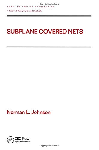 Subplane Covered Nets (Chapman & Hall/Crc Pure And Applied Mathematics),Used