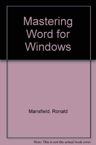 Mastering Word 6 for Windows,Used