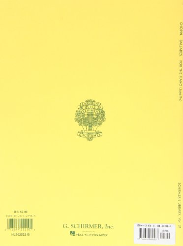 Ballades For The Piano (Schirmer'S Library Of Musical Classics Vol. 31),Used
