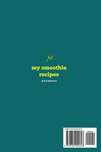 My Smoothie Recipes  Teal Notebook,Used