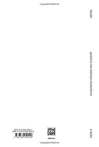 String Quartets K. 80, 155, 156, 157, 158, 159, 160, 168, 169, 170, 171, 172, 173: Miniature Score (Kalmus Edition),Used