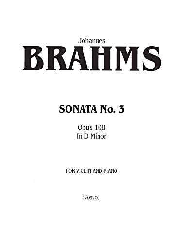 Sonata in D Minor, Op. 108, Kalmus Edition,Used