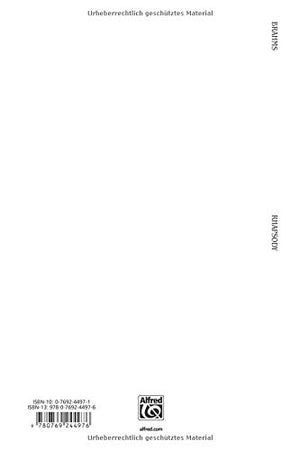 Alto Rhapsody, Op. 53: TTBB with A Solo (Orch.) (German, English Language Edition) (Kalmus Edition) (German Edition),Used