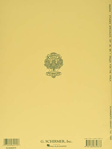 Etudes Speciales, Op. 36  Book 1: Schirmer Library of Classics Volume 1885 Viola Method,Used