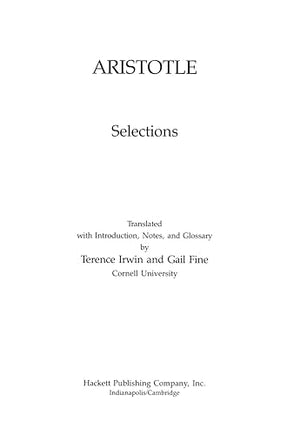 Aristotle: Selections