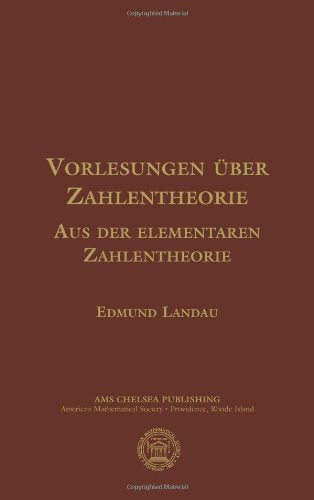 Vorlesungen uber Zahlentheorie. Aus der Elementaren Zahlentheorie (German Edition),Used