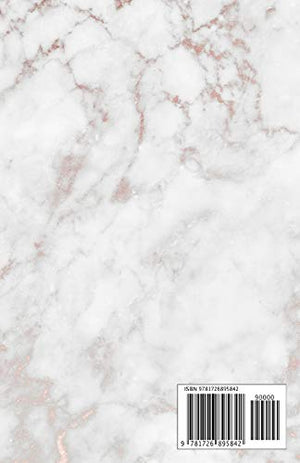 Notebook: White and Gold Marble with Rose Gold Lettering  5.5 x 8.5  A5 Size (Trendy Marble and Gold),Used