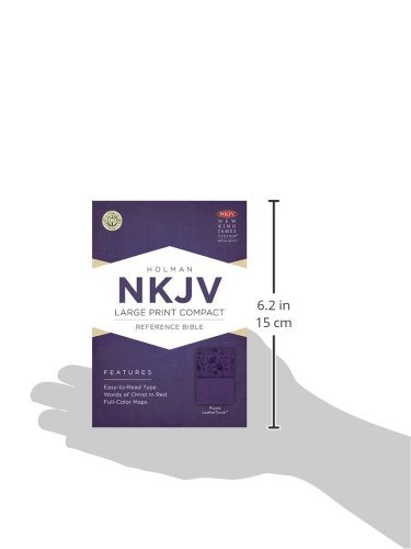NKJV Large Print Compact Reference Bible, Purple LeatherTouch,Used