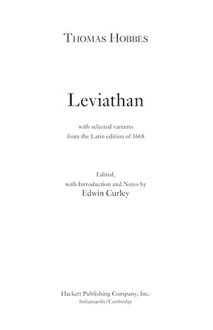 Leviathan: With selected variants from the Latin edition of 1668 (Hackett Classics),Used