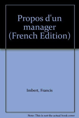 Propos d'un manager,Used