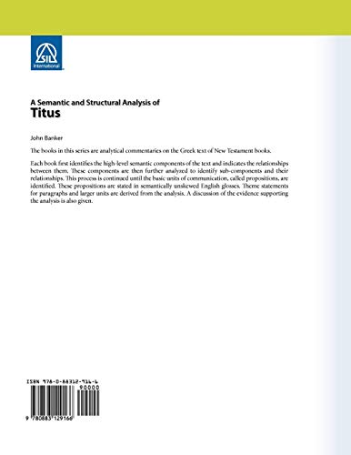 A Semantic and Structural Analysis of Titus (Semantic and Structural Analyses series),Used