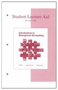 Student Lecture Aid for use with Introduction to Managerial Accounting,Used