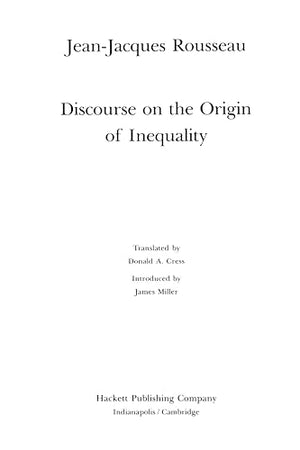 Discourse On The Origin Of Inequality (Hackett Classics),Used