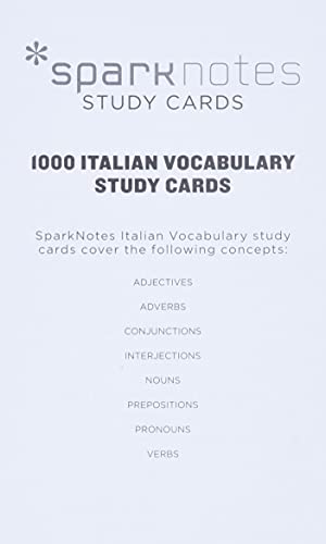 Italian Vocabulary SparkNotes Study Cards (Volume 12),Used