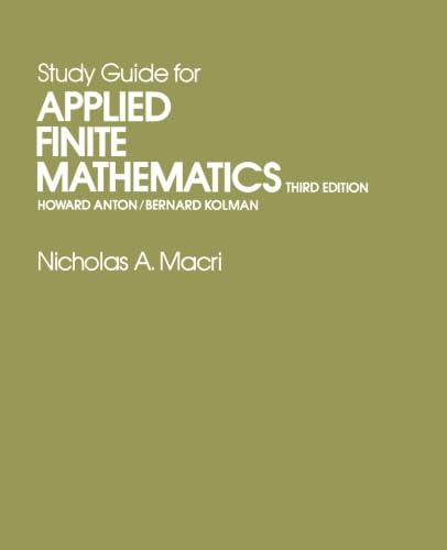 Study Guide For Applied Finite Mathematics-new