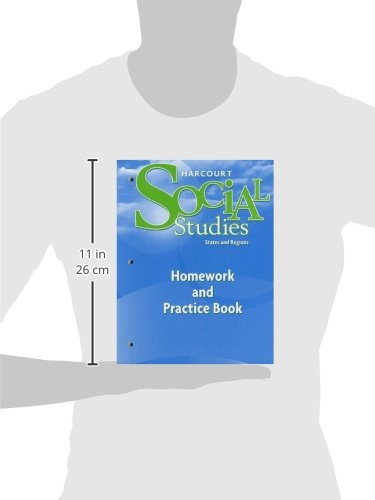 Harcourt Social Studies: Homework And Practice Book Student Edition Grade 4 States And Regions-new