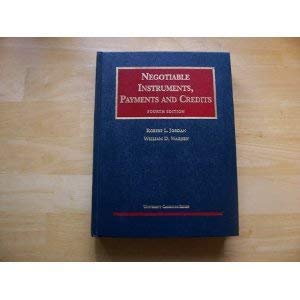 Negotiable Instruments, Payments and Credits (University Casebook Series),Used