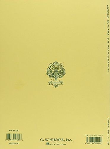 Trio in C Minor, Op. 66: Schirmer Library of Classics Volume 1459 Score and Parts,Used