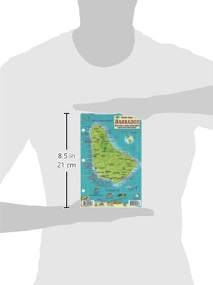 Barbados Dive Map & Reef Creatures Waterproof Fish Card,Used