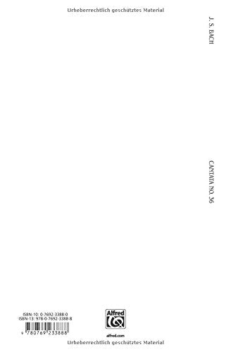Cantata No. 36  Schwingt freudig euch empor: SATB with SATB Soli (German, English Language Edition) (Kalmus Edition) (German E,Used