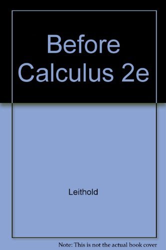 Before Calculus: Functions, Graphs, And Analytic Geometry,Used