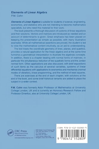 Elements of Linear Algebra (Chapman Hall/CRC Mathematics Series),Used