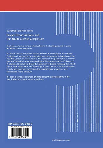 Proper Group Actions and the BaumConnes Conjecture (Advanced Courses in Mathematics  CRM Barcelona),Used