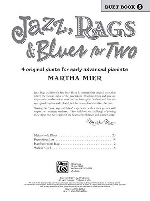 Jazz, Rags & Blues for Two, Bk 5: 4 Original Duets for Early Advanced Pianists,Used
