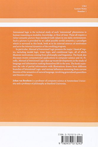 A Manual Of Intensional Logic: 2Nd Edition (Volume 1) (Lecture Notes),New