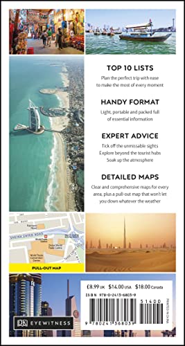 DK Eyewitness Top 10 Dubai and Abu Dhabi (Pocket Travel Guide),Used