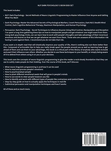 nlp: Dark Psychology Series 3 Manuscripts  Secret Techniques To Influence Anyone Using Dark NLP, Covert Persuasion and Advanced,Used