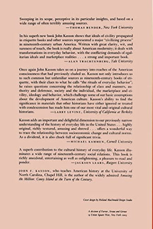 Rudeness and Civility: Manners in NineteenthCentury Urban America,New