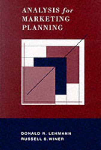 Analysis for Marketing Planning (Irwin Series in Marketing),Used
