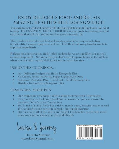 The Essential Keto Cookbook: 124+ Ketogenic Diet Recipes (Including Keto Meal Plan & Food List),Used