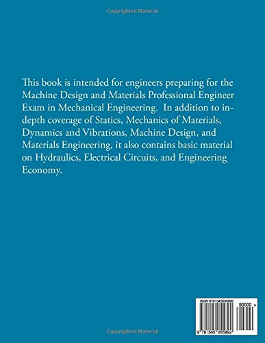 Mechanical PE Exam Review: Machine Design and Materials: Mechanical Engineering PE Exam Prep,Used