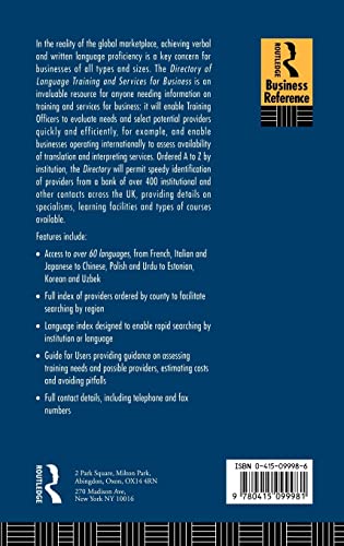 Directory of Language Training and Services for Business: A Guide to Resources in Further and Higher Education,Used