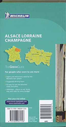 Michelin Green Guide Alsace Lorraine Champagne, 5e (Green Guide/Michelin),Used