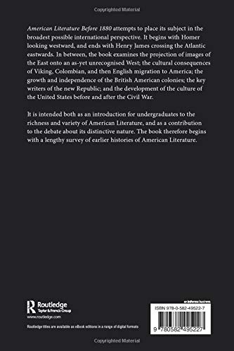 American Literature Before 1880 (Longman Literature In English Series),New